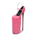 Pink patent leather extreme high heels platform buckle strap pole dancing shoes for women - Rose Red