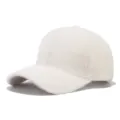 Casquette de baseball en fausse fourrure peluche blanche, chapeau chaud d'hiver unisexe. - Taille unique / Blanc