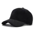 Casquette de Baseball en Fausse Vison Noire Epaisse Chaude Peluche Automne Hiver Chapeau - Taille unique / Noir