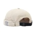 Gorra docker beige retro ala corta de marinero con correa ajustable sombrero pescador - Talla única / Blanco Roto