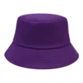 Purple cotton bucket hat for men, casual outdoor sun protection fisherman cap variant. - One Size / Purple