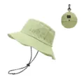 Light green quick-drying bucket hat with adjustable chin strap, packable outdoor sun hat. - One Size / Grass Green