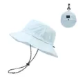 Quick-dry bucket hat for summer sun protection, lightweight outdoor packable sun hat with strap. - One Size / Sky Blue