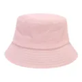Pink cotton bucket hat, casual sun protection summer basin cap for outdoor daily wear. - One Size / Pink