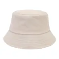 Classic solid color cotton bucket hat in beige for comfortable outdoor sun protection. - One Size / Off White