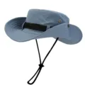 Chapeau de soleil de randonnée en plein air, bob à large bord pour pêcheur en bleu clair. - Taille unique / Aqua