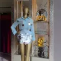 Light blue long sleeve sequin shirt and matching A-line skirt set, trendy resort 2-piece outfit. - S / Tops / Sky Blue