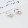 Natürliche Süßwasserperle Ohrhaken in schlichtem Silber, elegantes minimalistisches Design. - 7.5-8mm Silber Haken Natürliche Rosa Perle