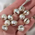 12-13mm barocke Süßwasserperle Anhänger vergoldet DIY Schmuckherstellung Zubehör schön - Nur Anhänger (Ohne Kette)