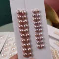 Natürliche Süßwasserperlen Halbkugeln Perlen für DIY Ohrringe Ring Schmuckherstellung Glanz - 4-4.5mm / 1 Paar Packung / Natürliches Rosa-Violett