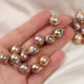 Pendentifs en perles baroques d'eau douce naturelles avec capuchons dorés pour bijoux DIY. - Pendentif Seul (Sans Chaîne) / 12mm