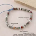 Bracciale regolabile in pietra naturale diaspro sanguigno e perline d'acciaio, variante elegante. - Pietra Sangue di Drago (NAO10-9)