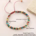 Bracciale regolabile in pietra naturale diaspro imperiale stile boho gioielli moda. - Turchese Imperiale (NAO08-9)