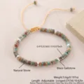 Braccialetto regolabile con perline piatte cilindriche in pietra naturale colorata donna - Turchese Sintetico (NAO10-8)