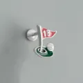 Orecchino a perno bandiera golf in argento sterling smaltato 18 gioiello sportivo chic - Stile Buca da Golf / Argento 925 / Oro bianco