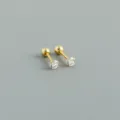 Orecchini minimalisti in argento sterling S925 con zircone cubico singolo scintillante. - 3mm / Oro