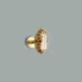 Orecchino piercing in argento 925 forma football con zirconi arancioni e dettagli di smalto. - Stile Rugby / Argento 925 / Oro