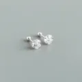 Orecchini a lobo minimalisti in argento sterling 925 con zircone cubico e chiusura a vite. - 6mm / Oro