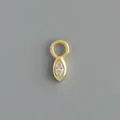 Vista di dettaglio del ciondolo zircone marquise placcato oro per creazione gioielli fai da te - Stile 1 Stile Pietra Singola Taglio Marquise (Oro - Pezzo Singolo)