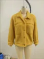Yellow Sherpa Fleece Jacket Autumn Winter Lapel Single Breasted Teddy Coat Variant - 3XL / Tops / Yellow