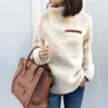 Women's Fashion Autumn Sherpa High Neck Zipper Pullover Fleece Casual Sweater Top - S / Light Apricot