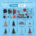 Christmas window stickers set with tree and snowflake designs for holiday home decor. - 20x30cmx4Sheets / Christmas Static Sticker SD26172