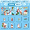 Weihnachten fensteraufkleber 9 bogen 108 stück abnehmbare aufkleber für feiertag glas dekoration. - Grenzüberschreitender Weihnachts Statischer Aufkleber (SD26152) / 9 Blatt
