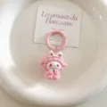 Cute 3D pink sheep keychain charm detail, perfect bag pendant and lovely accessory gift. - Pink Lamb With Bunny Ears