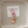 Cute cartoon pajama bear keychain pendant featuring pink clasp and cute bow charm detail. - Bear - Pink Nightdress
