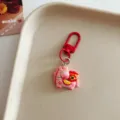 Cute pink horse cartoon keychain pendant bag charm for student backpack accessories new year gifts - Horse - Lucky Bag
