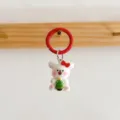 Süßer Weihnachts Welpe Schlüsselanhänger 3D Cartoon Tasche Anhänger Rote Schleife Geschenk - Weihnachtsbaum