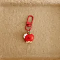 Porte-clés pomme de dessin animé mignon avec fermoir rouge, pendentif de sac à dos charmant. - Pomme Rouge