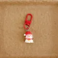 Lindo llavero de muñeco de nieve navideño con mosqueton rojo, encantador accesorio para bolso. - Muñeco de nieve
