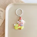 Cute cartoon sheep keychain pendant, sweet style backpack ornament and stylish gift for students. - Large Sheep / Green Clothes