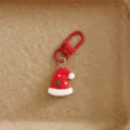 Cute Christmas hat keychain detail, red resin pendant charm for bag backpack decoration. - Christmas Hat