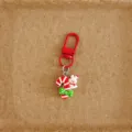 Lindo llavero de conejito con bastón de caramelo navideño bolso dije regalo festivo - Bastón de caramelo