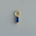 Ciondolo charm marquise in argento sterling S925 bagnato d'oro con gemma blu per orecchini. - Stile 6 Stile Strass Taglio Marquise (Oro - Pezzo Singolo)