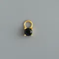 Ciondolo per orecchini DIY dorato con gemma rotonda nera per la creazione di gioielli. - Stile 9 Stile Strass Nero Tondo a Griffe (Oro - Pezzo Singolo)