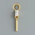 DIY ciondolo per orecchino placcato oro con zircone rettangolare e dettaglio bastone. - Stile 21 Barra Pendente in Zirconia Bianca Rettangolare (Solo Ciondolo) / Oro