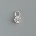 Ciondolo Rotondo in Argento Sterling S925 Charm per Orecchini DIY Accessori Gioielli - Stile 5 Stile Pietra Singola Castone Tondo (Argento Platino - Pezzo Singolo)