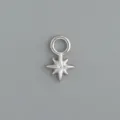 Pendonino Orecchino Stella Argento 925, Accessorio Gioiello DIY con Pietra Zircone - Stile 18 Stile a Forma di Stella a Otto Punte (Pezzo Singolo) / Oro bianco