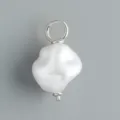 DIY ciondolo perla argento accessorio per orecchini collane componente gioiello - Stile 19 Stile Perla Artificiale Irregolare (Pezzo Singolo) / Oro bianco