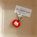 Cute red apple puppy keychain bag pendant student backpack accessory bestie gift charm - Westie Dog - Apple