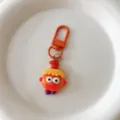 Cute funny cartoon character keychain charm metal hook bag accessory student backpack pendant - Orange