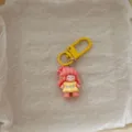Cute little girl keychain pendant cartoon bag charm student schoolbag accessory gift - Yellow