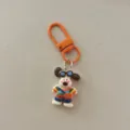 Cute cartoon dog keychain with colorful straps and sunglasses pendant for bags backpack. - Overall Pants Dog / Orange