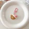 Cute cartoon bear keychain with pink hat charm metal clasp bag pendant accessory - Pink Bear with Sleep Hat