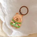 Cute cartoon capybara coffee cup keychain resin bag pendant student gift accessory - Capybara Coffee Bolster Style