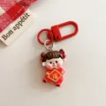 Cute cartoon doll keychain pendant red New Year gift accessory for bags backpacks charm - Fortune Doll with Fu Character