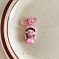 Cute ethnic style girl keychain cartoon bag charm pendant backpack accessory gift item. - Ethnic Style Girl / Pink